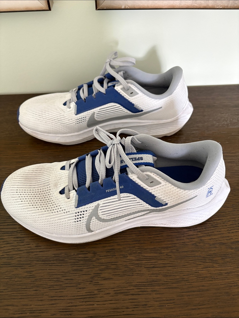 Nike Men’s White and Blue Athletic Sneakers